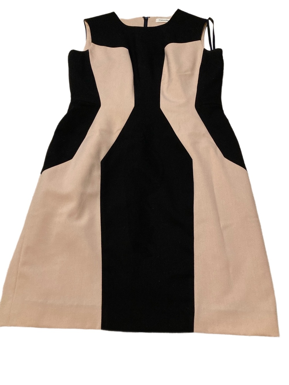 Calvin Klein Colorblock Geometric Sheath Dress Black Pink Size 2